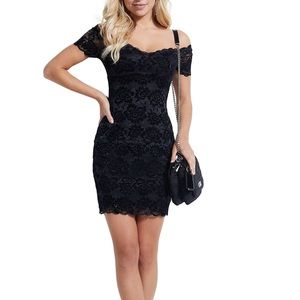 Guess off the shoulder DREA dress -XS - black-NWT!